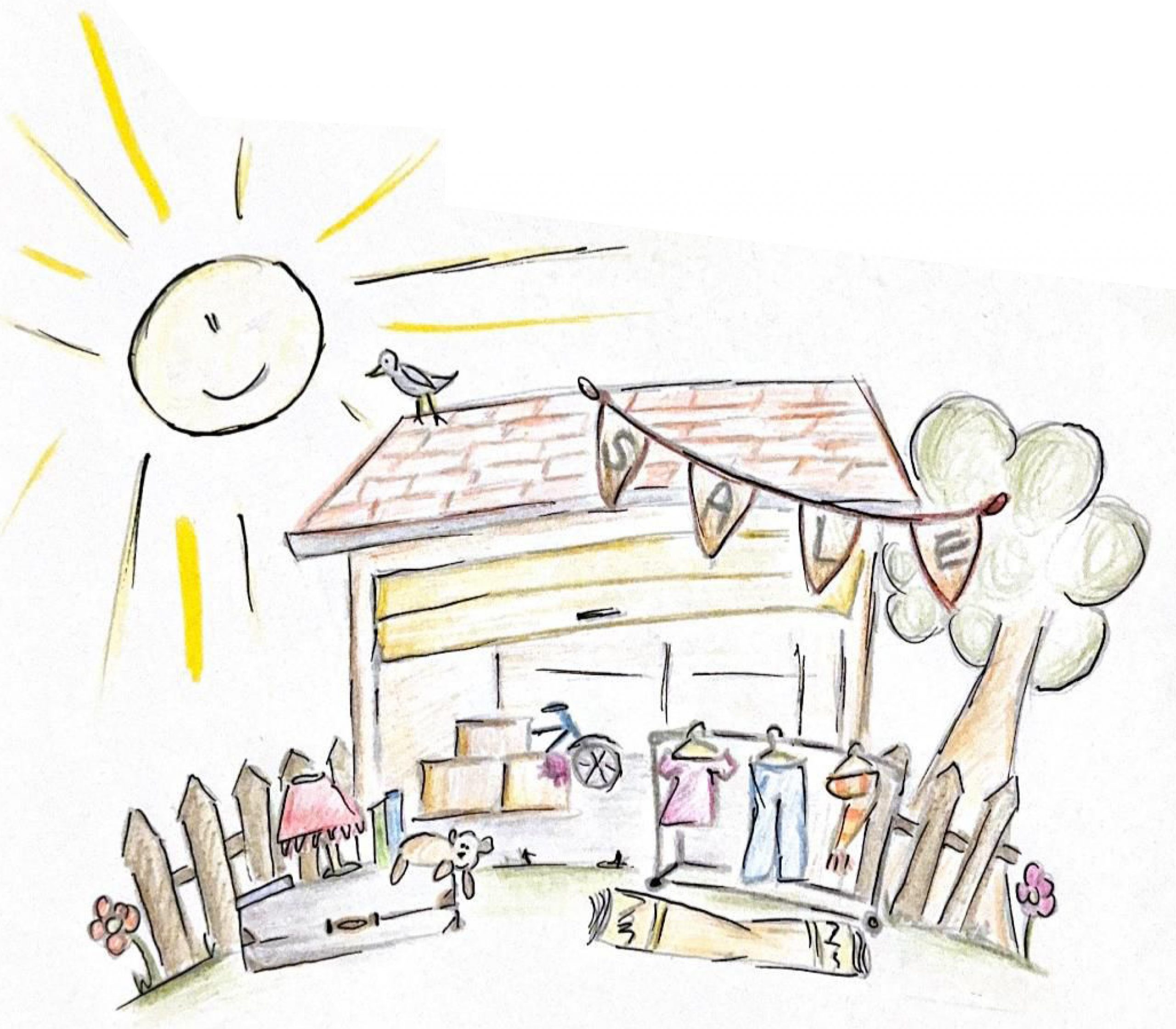 Flohmarkt_Zeichnung_2025 Logo des 1